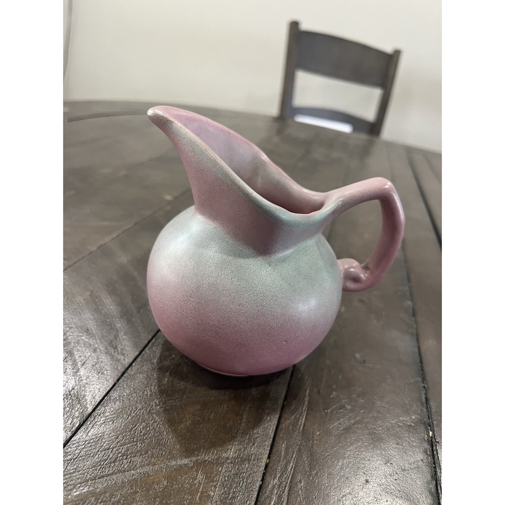 Vtg Niloak Pottery Creamer Pitcher Ozark Dawn II Mauve Ombre Color Glaze